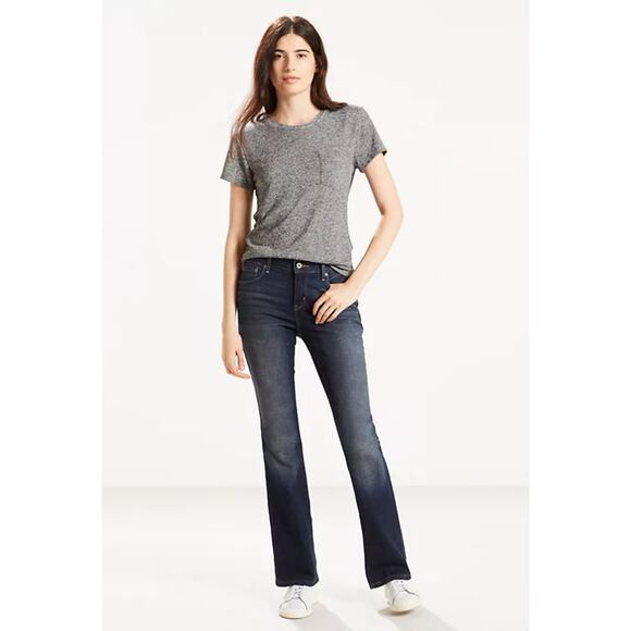 Levi's 515 Bootcut Demin Blue Jeans Dark Wash Women's Size 16M Plus Size - Picture 1 of 12